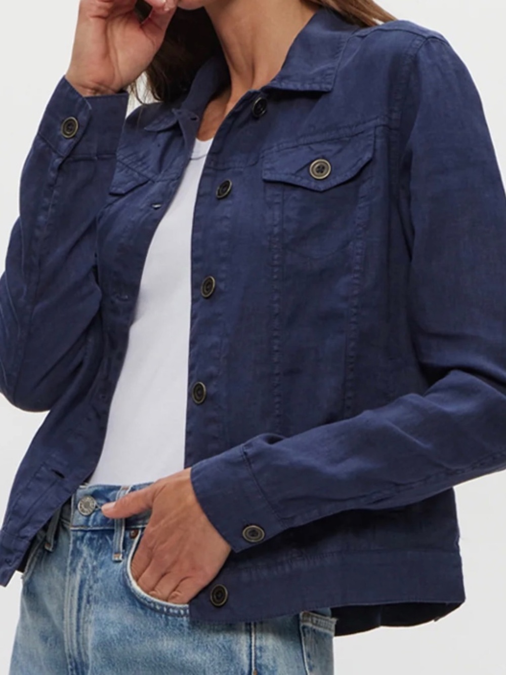 Michael Stars lightweight linen jacket in Navy (Nocyurnal), Size Small.